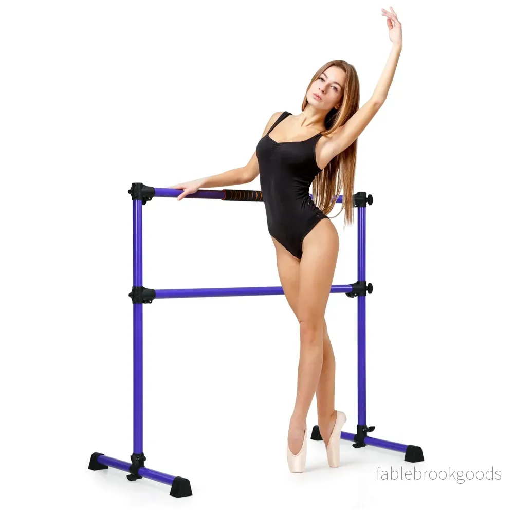 Balettstång – Balett/stretchstång Höjdjusterbar mobil – 124,5 x 71 x 120 cm – Lila - Bild 2