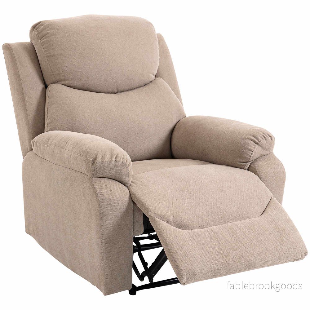 Fåtölj med manuell lutning, linneutseende, beige