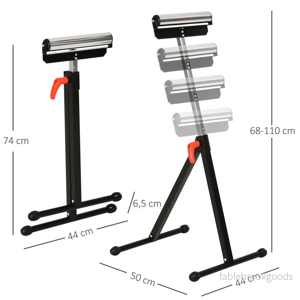 Justerbar rullbock – metall, 90 kg kapacitet, svart - Bild 3