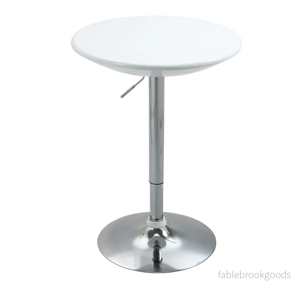 Barbord, Justerbar Höjd, Vitmetall, Ø61 X 76-97 Cm Barbord, Justerbar Höjd, Vitmetall, Ø61 X 76-97 Cm