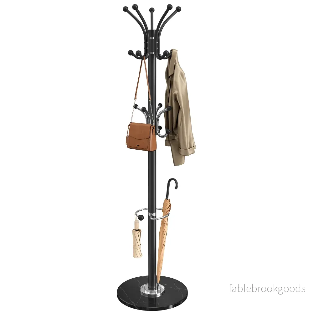 Kapstok – Staand met Haken – Zwart – 38 x 38 x 178 cm