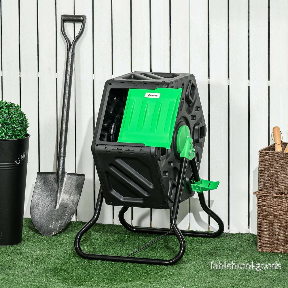 Roterande 65L plastkompostor – väderbeständig med ventilation - Bild 2