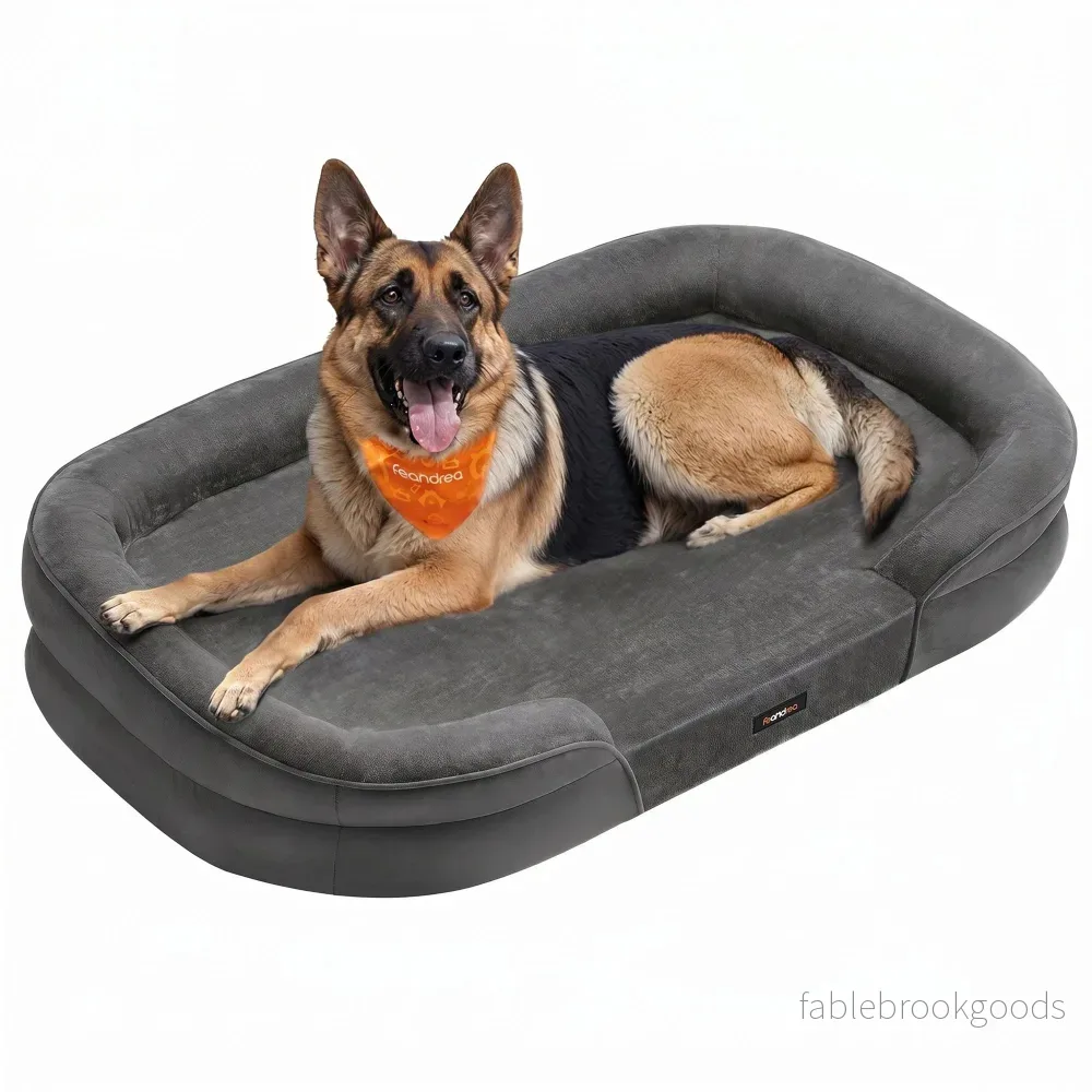 Hondenmand – Orthopedisch en Wasbaar – Met Verhoogde Randen – Leigrijs – 122 x 85 x 18 cm Hondenmand – Orthopedisch en Wasbaar – Met Verhoogde Randen – Leigrijs – 122 x 85 x 18 cm