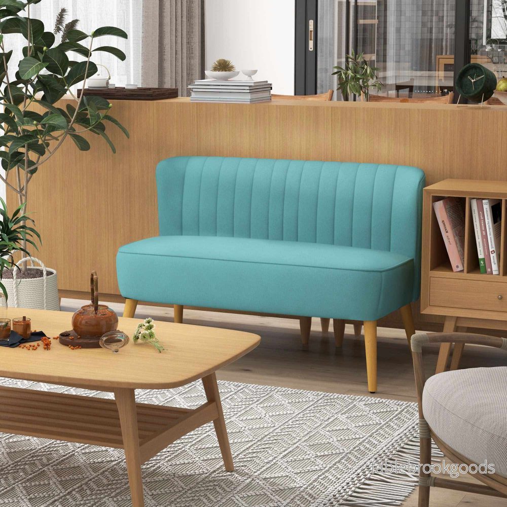 2-sits retrosoffa, träben, 117x56,5x77 cm, grön - Bild 2