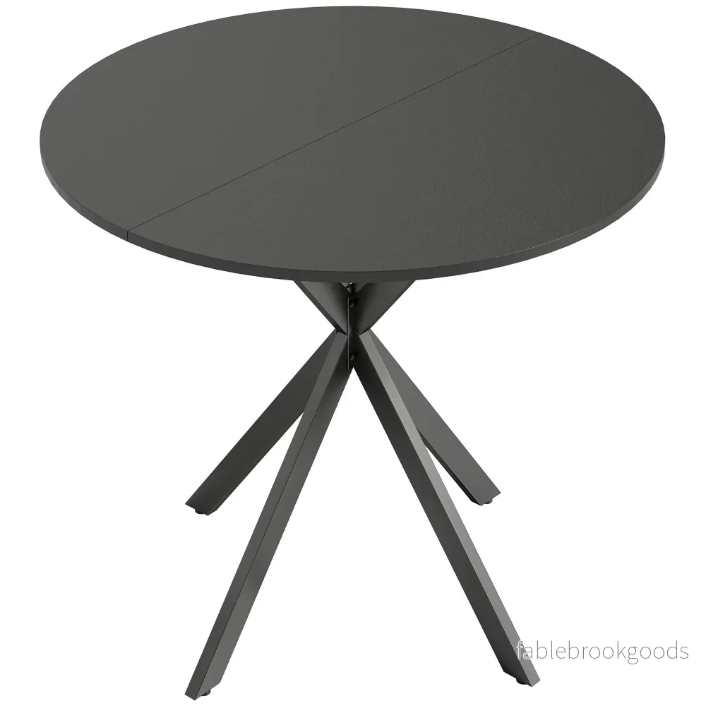 Runt matbord, träliknande, 80 cm, justerbara fötter