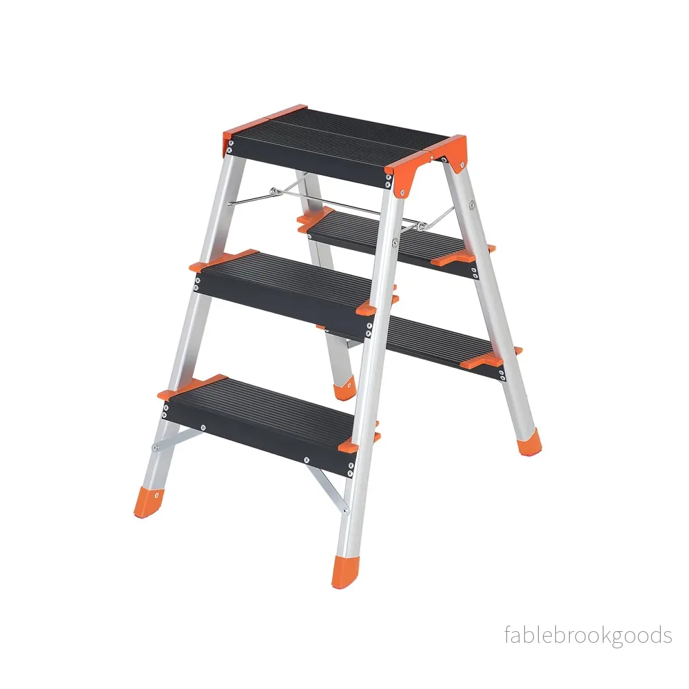 Fällbar stege – Halkfri och lätt – Svart / Orange / Silver Fällbar stege – Halkfri och lätt – Svart / Orange / Silver