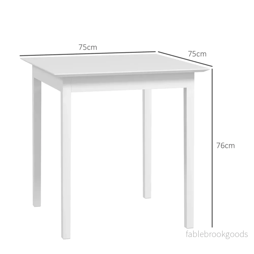 Kvadratisk Vit matbord i trä för 2, 75x75x76 cm - Bild 3