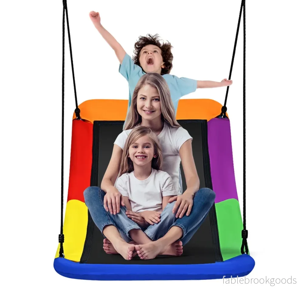 Trädgunga – Flerbarnsgunga Trädgårdsgunga för – 83 x 155 cm – Färgglad - Bild 2