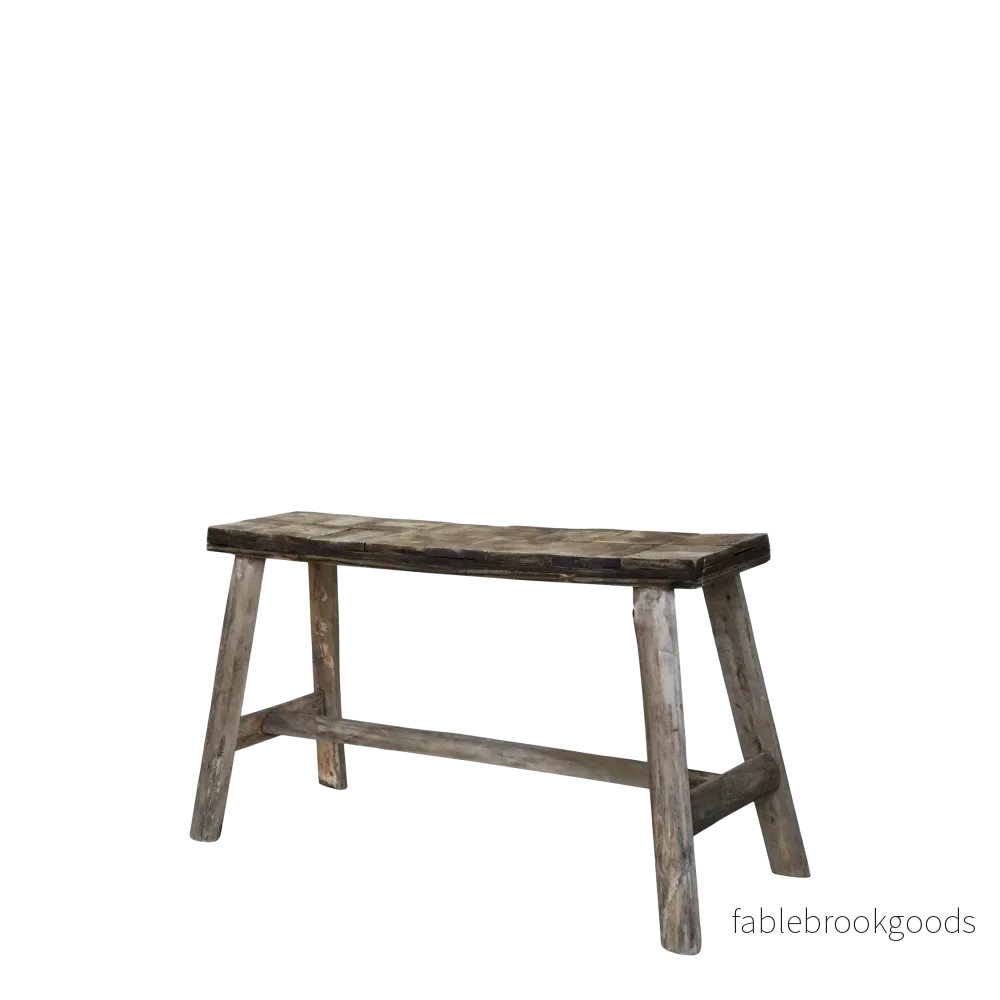 Bänk i trä – set om 2, rustik och lantlig stil - Bild 3