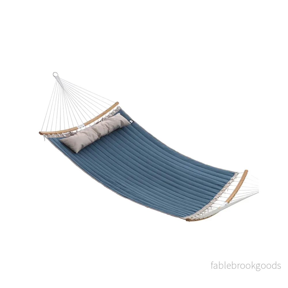 Hangmat – 2 Persoons – 200 x 140 cm – Met Kussen – Blauw-Beige Hangmat – 2 Persoons – 200 x 140 cm – Met Kussen – Blauw-Beige