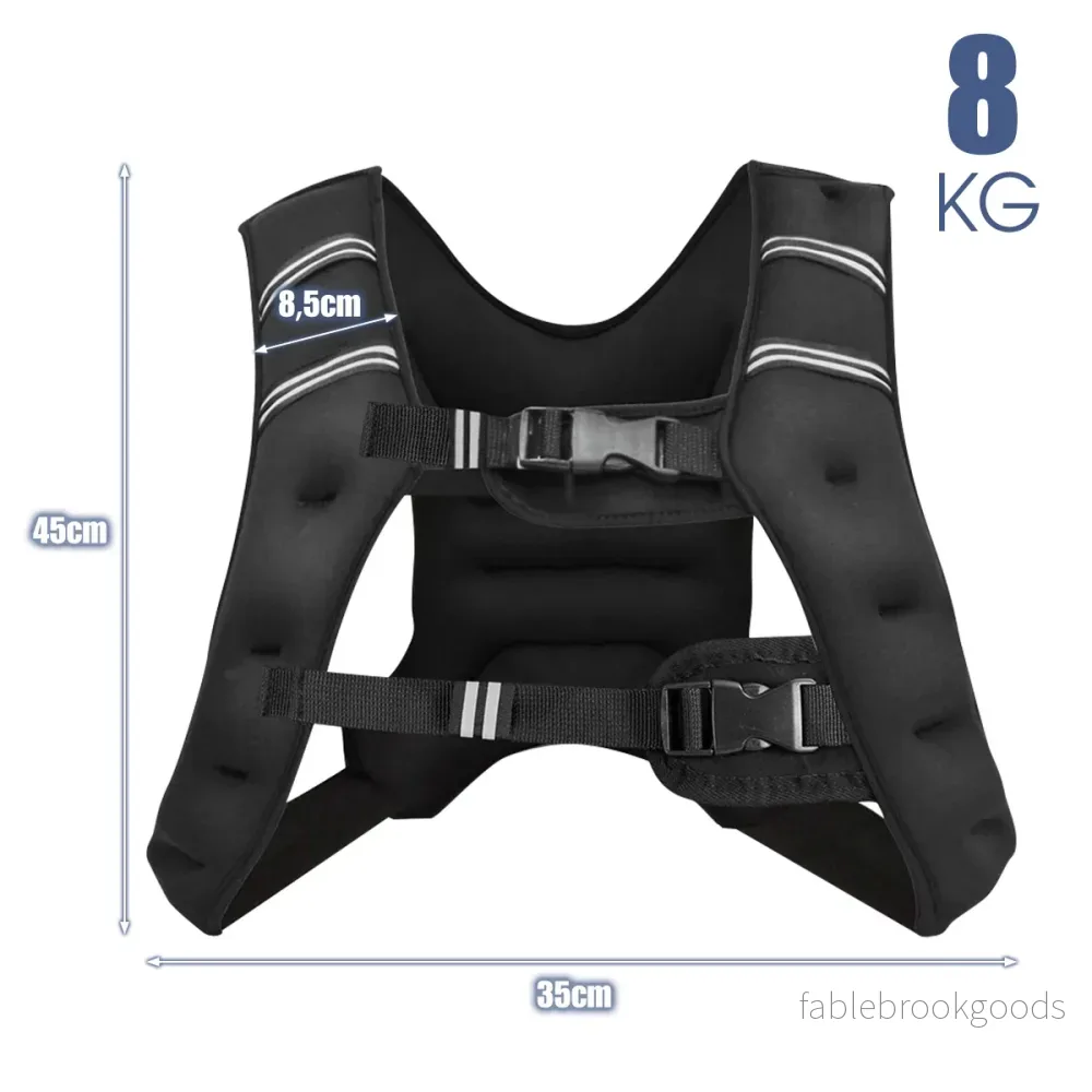 Träningsväst – med reflekterande ränder och justerbar rem – 8 kg – Svart - Bild 3