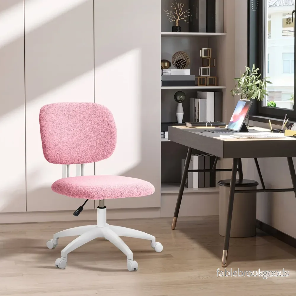Ergonomisk kontorsstol i rosa sammet – justerbar i höjdled - Bild 2