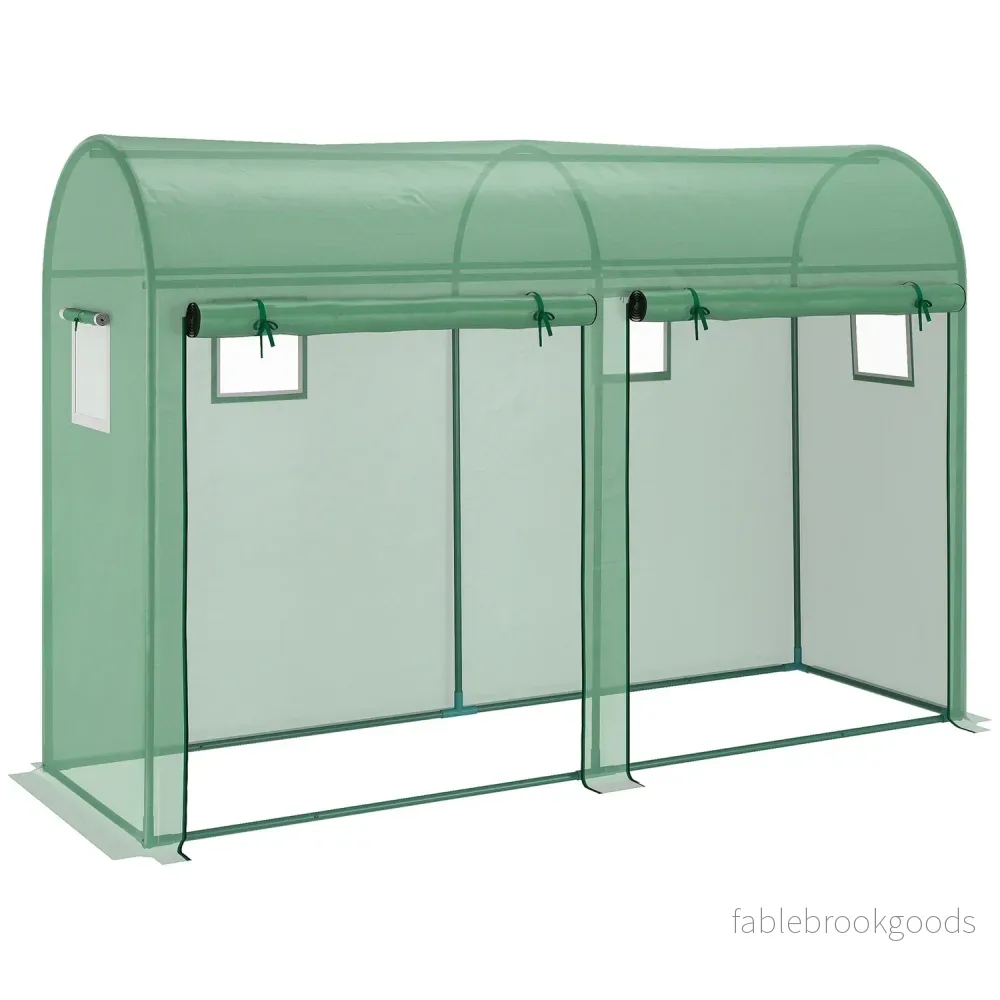 Växthus 300x100x200 cm, PE Plast, Stålstomme, 4 fönster Växthus 300x100x200 cm, PE Plast, Stålstomme, 4 fönster