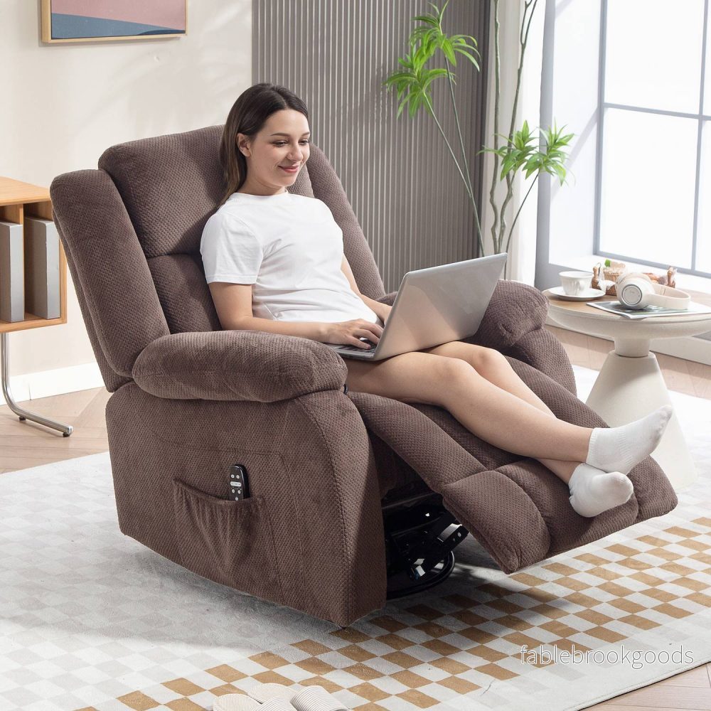 Massagefåtölj, 8 vibrationspunkter, 5 lägen, uppvärmd, brun - Bild 2