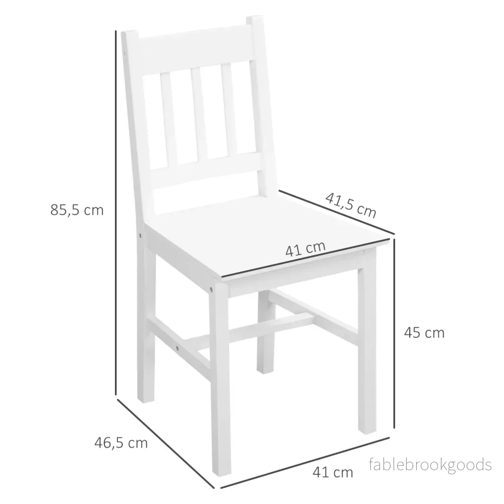 White Pine Wood Matsalsstol Set om 2 – 41x47x86 cm - Bild 3