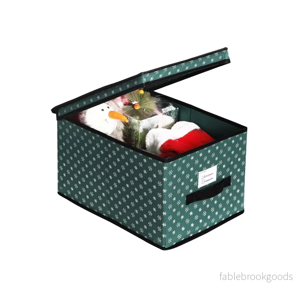 Förvaringsboxar – Set om 3 med lock – Grön - Bild 2
