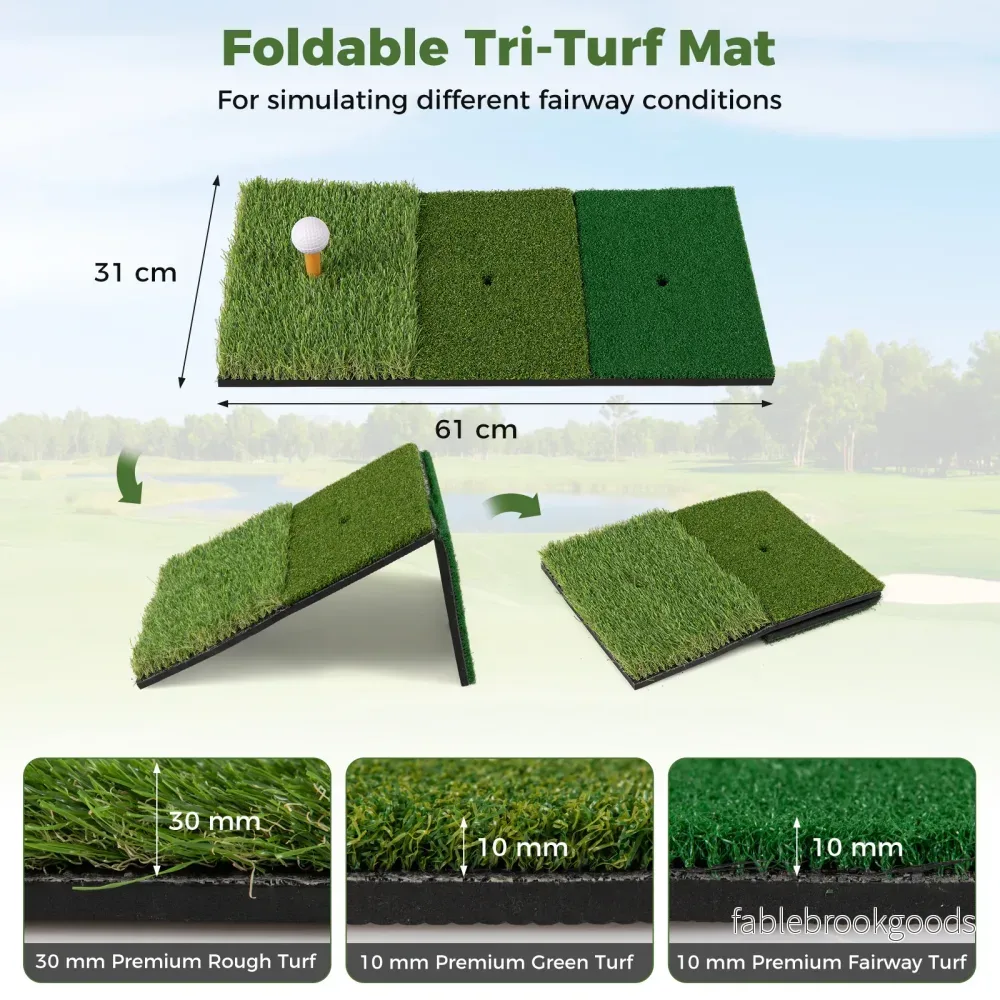 Golfträningsnät – med slagmatta Golfnätset måltavla bollar tee och markankare – 5 314 x 179 x 199 cm – Svart - Bild 3