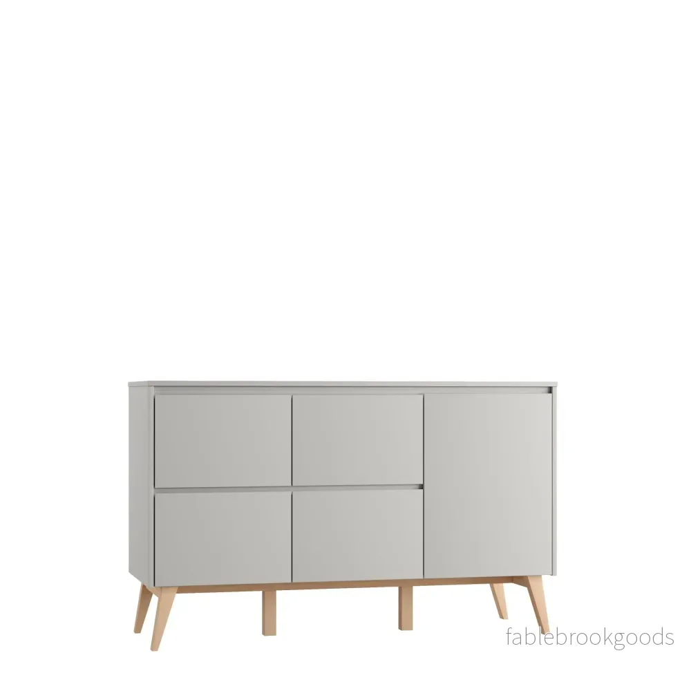 Sara 4-chest of drawer + 1 door Grey color Sara 4-chest of drawer + 1 door Grey color