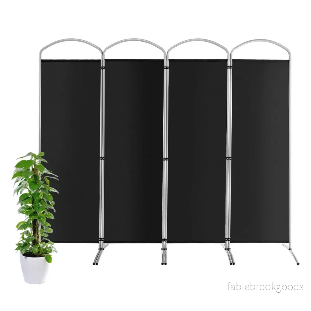 Vikbar – rumsavdelare med paneler Skiljevägg för hem – 4 221 x 51 x 188 cm – Svart - Bild 2