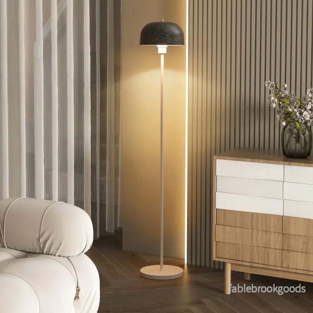 Golvlampa – med fotkontakt och E27 lampfot lampskärm – 146 cm – Grå - Bild 3