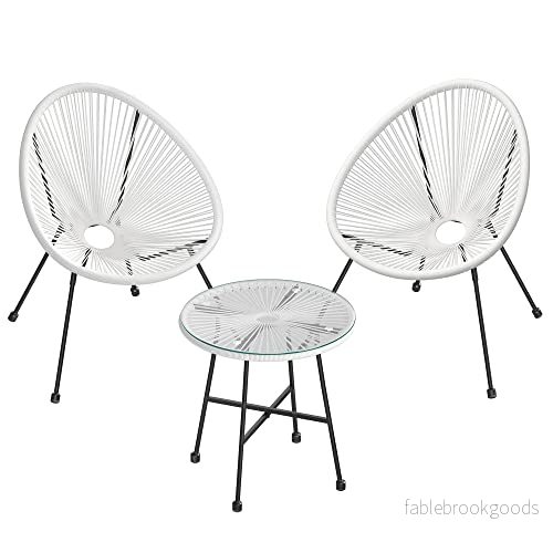 Trädgårdsmöbelset – Ergonomisk design – 2 stolar och bord – Vit