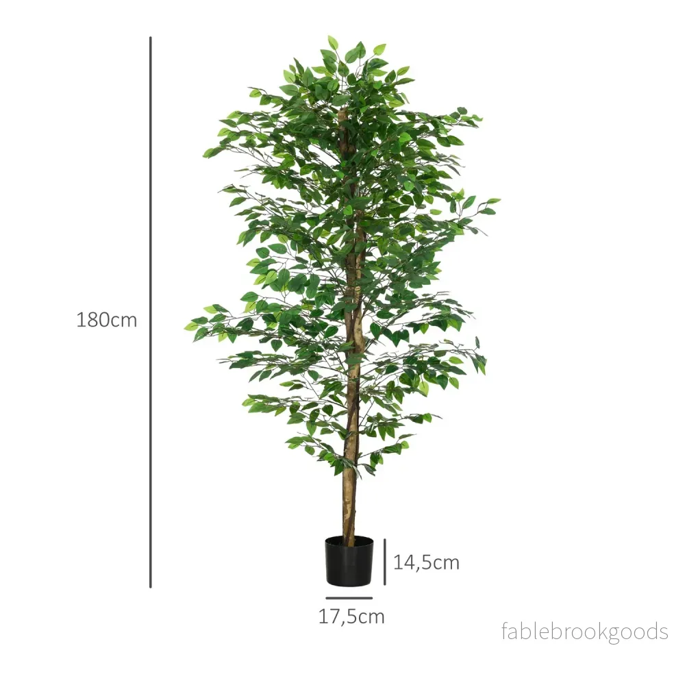 Konstgjord ficusträd med plantering, 180 cm hög krukväxt - Bild 3