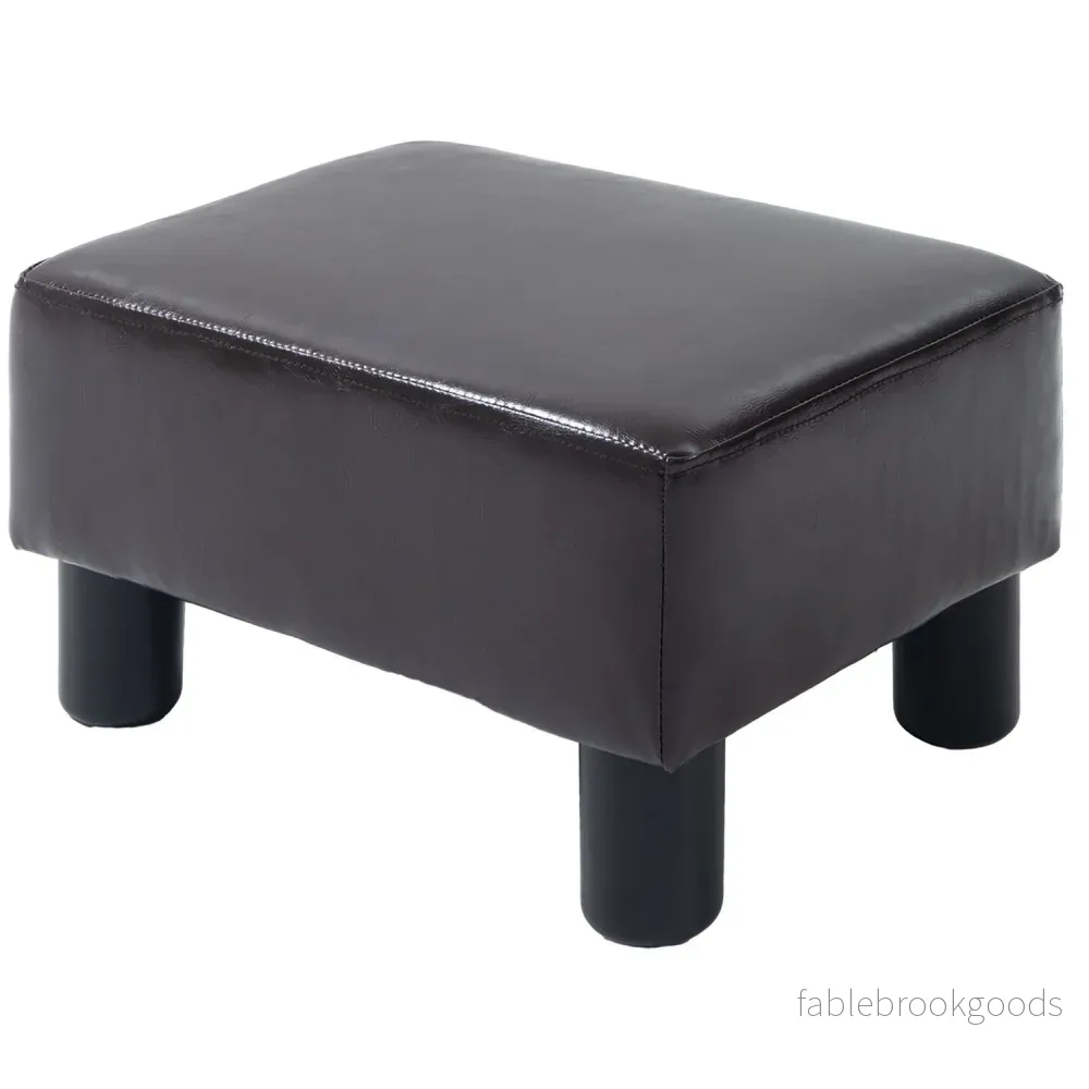 Ottomansk fotpall konstläder, rektangulärt, 100 kg kapacitet