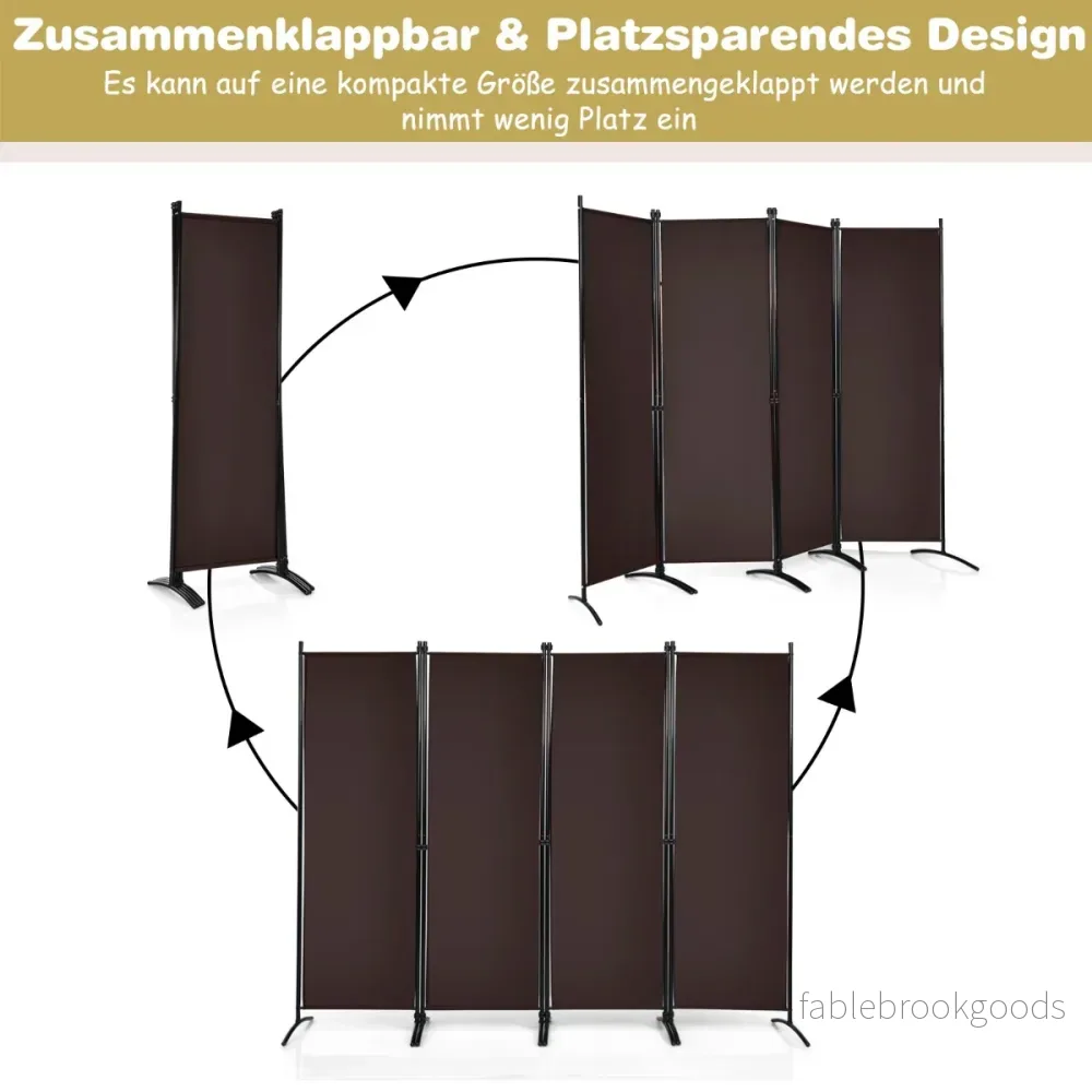 panel – hög rumsavdelare Bärbar skiljevägg med stålram – 4 173 cm – Brun - Bild 3