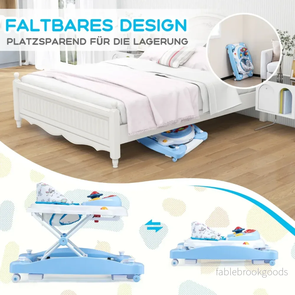i – Baby Walker med avtagbar lekbräda och trampdyna – 6 1 – Blå - Bild 3