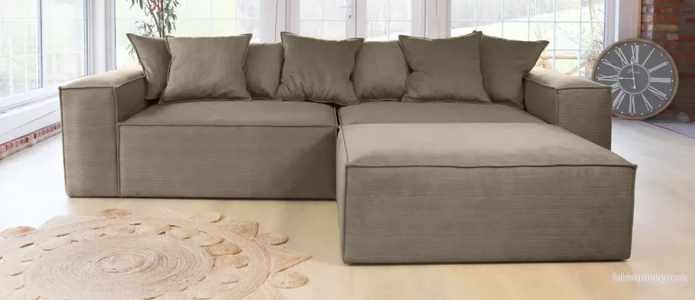 Stockholm L-shaped Sofa, exclusive Corduroy, Mole, removable & washable covers - Bild 3