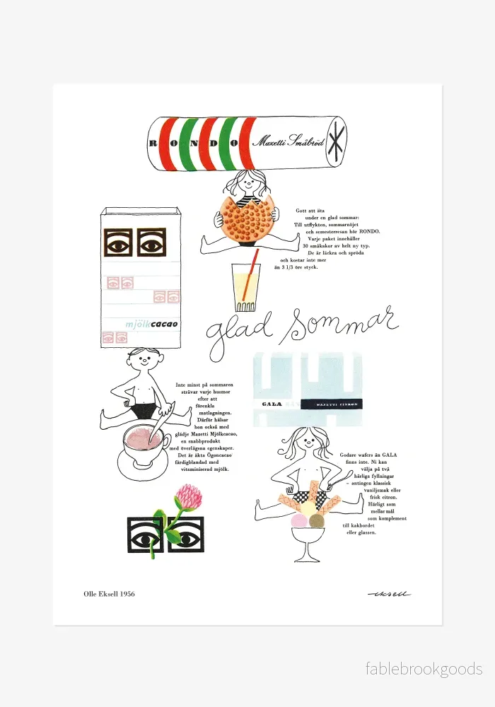 Poster, Olle Eksell, Glad sommar Poster, Olle Eksell, Glad sommar