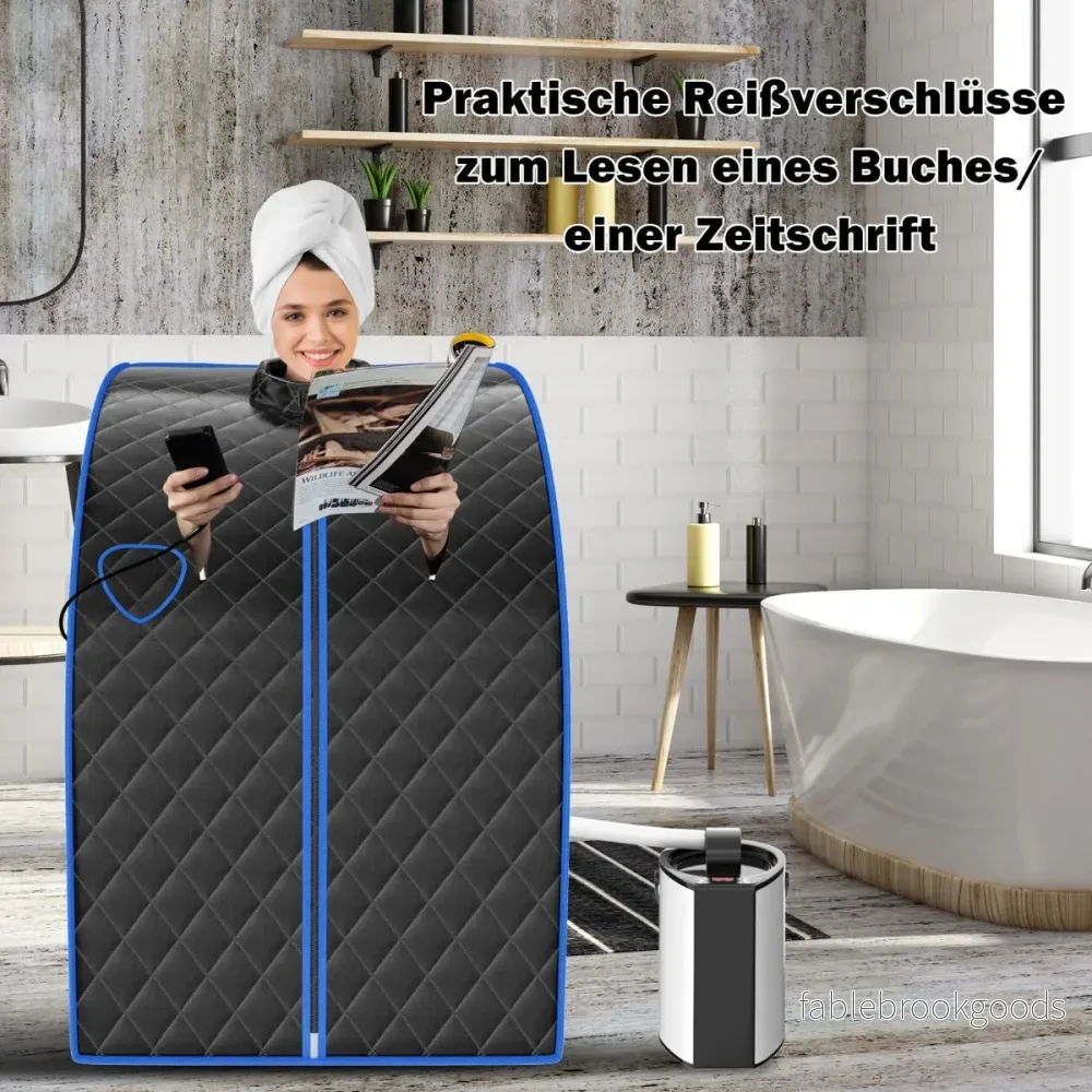 3L – 1000W Mini Ångbastu med Atomiseringsfunktion Hemmabastu – 78 x 87 x 101 cm – Svart - Bild 2