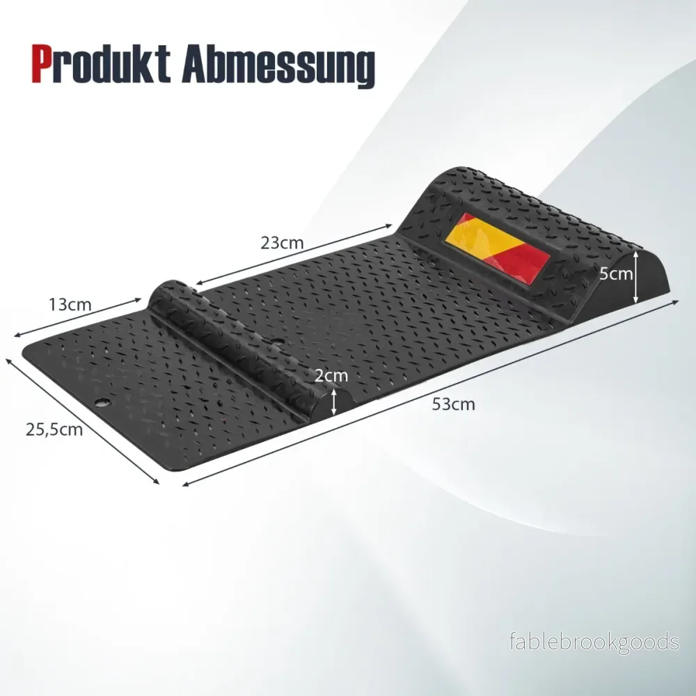 pack – parkeringsmattor med fartgupp Robust parkeringshjälp varningsränder Premium hjulstoppare – 2 – Svart - Bild 3