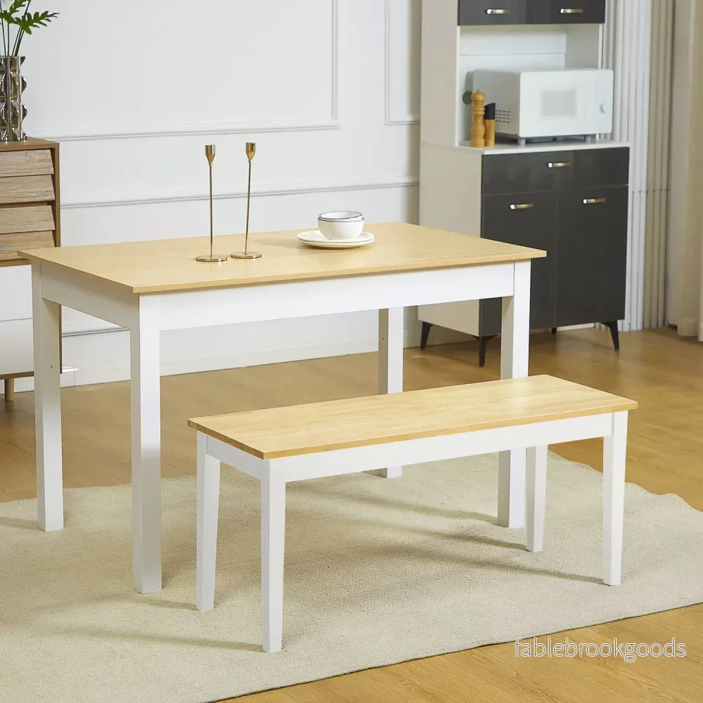 White Pine Wood 2-sits matsalsbänk, 220 kg kapacitet, 102x36x45 cm - Bild 2