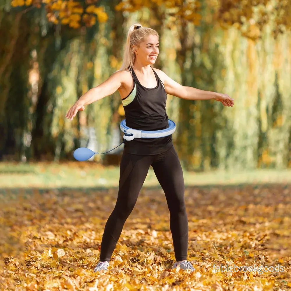 Smart Hula Hoop Vuxna med viktbollräknare 16 knop (76-113 cm) Ljusblå - Bild 2