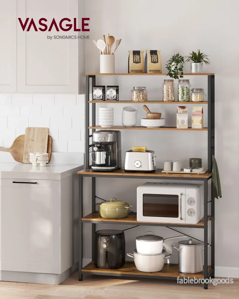Kökshylla – industridesign – vintage brunt och svart - Bild 2