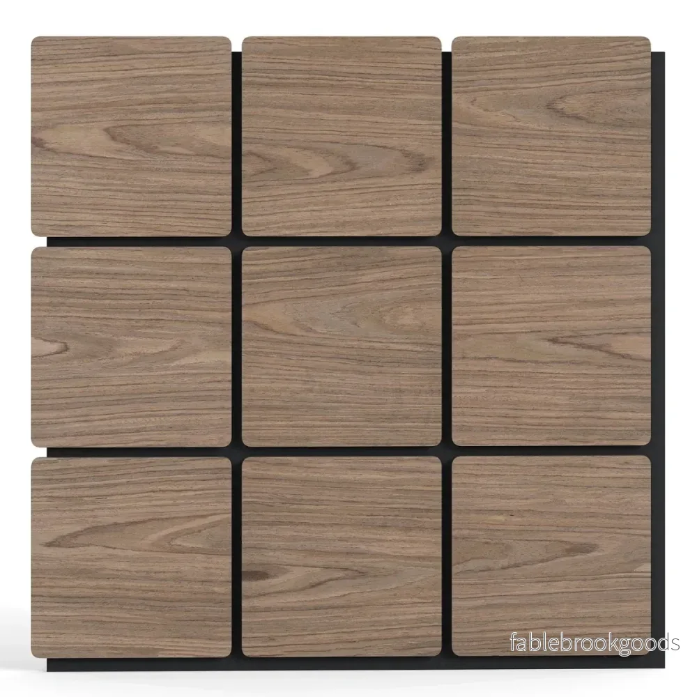 pack – akustikplattor för väggar med fyrkantiga träplattor Ljudisoleringsplattor – 4 9 62 x 62 cm – Brun
