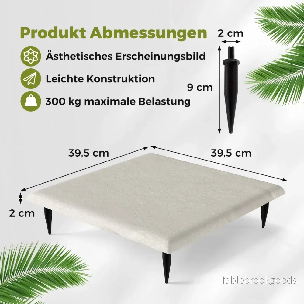 Set – Trittstenar För Trädgård Vägplattor I Polypropylen Stenplattor Inklusive Jordspetsar – 8 32 39,5 x 39,5 Cm – Beige - Bild 2