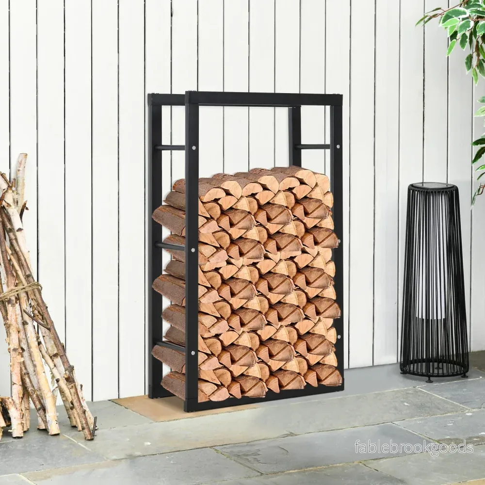 Vedställ i stål, 100 kg kapacitet, svart, 60x25x100 cm - Bild 2