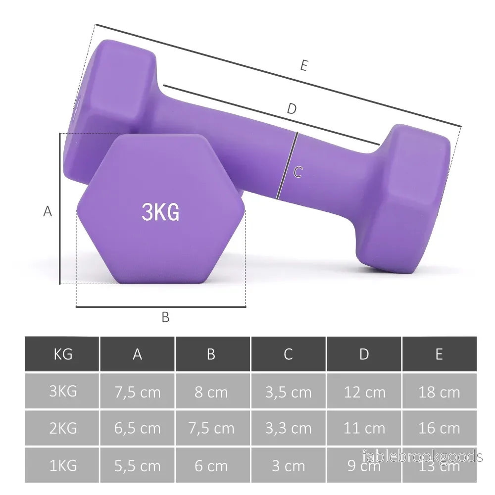 Hantelset med ställ, 6 vikter: 1 kg, 2 kg, 3 kg - Bild 3