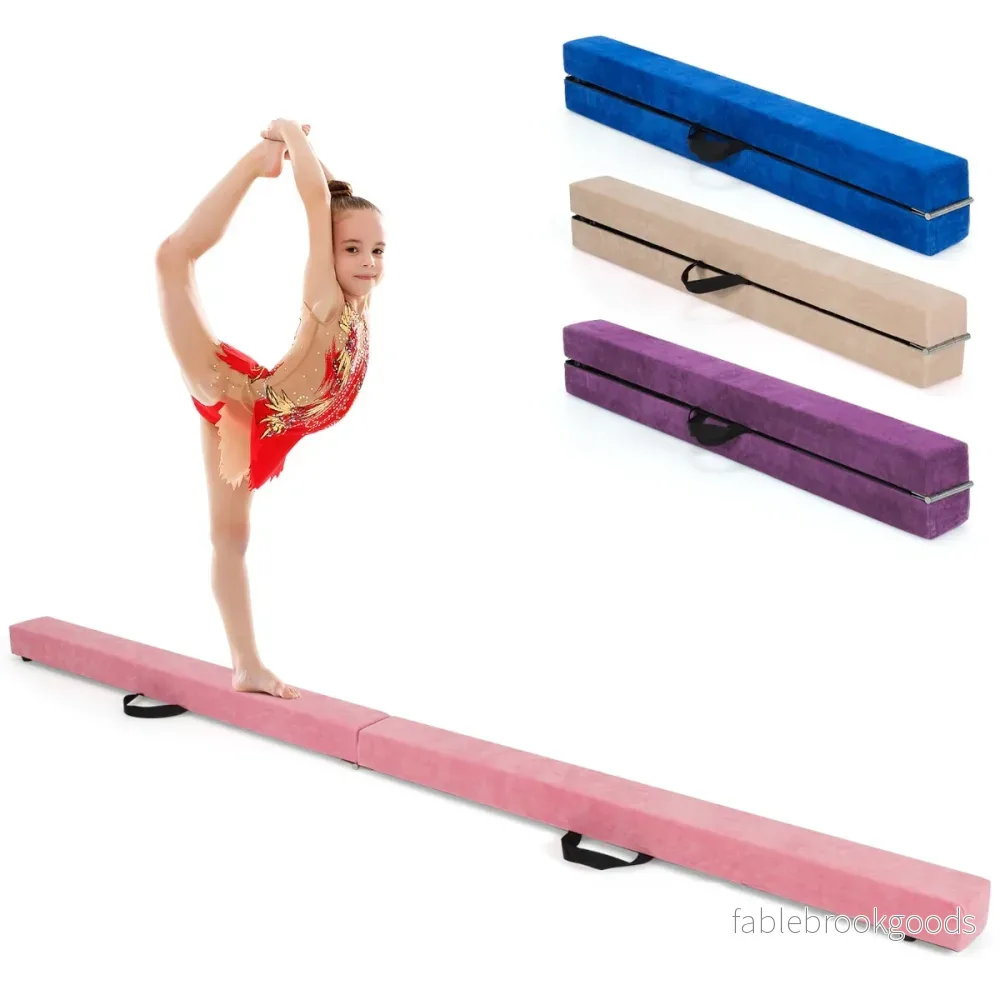 Balansbalk – Gymnastikträning Vikbar Slitstark Fitness – 2,1 m – Rosa