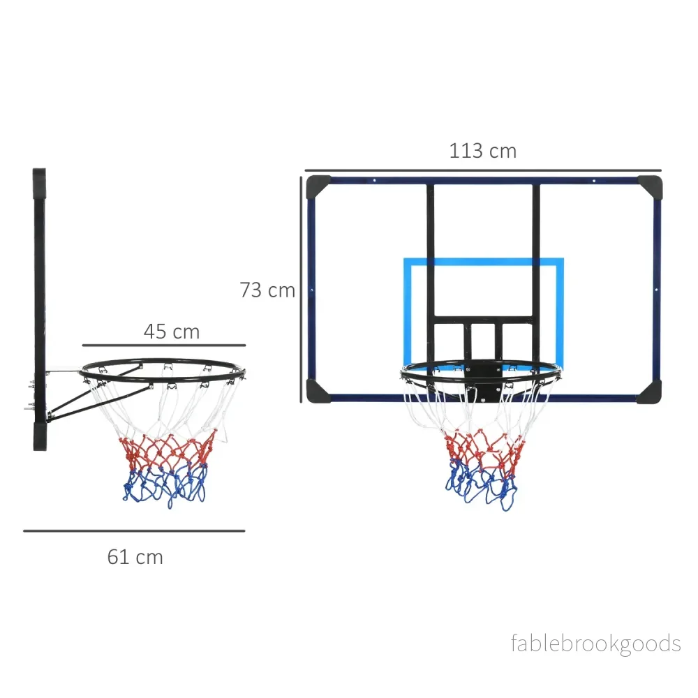 Väggmonterad utomhusbasketbåge, stål, 113x61x73 Cm - Bild 3