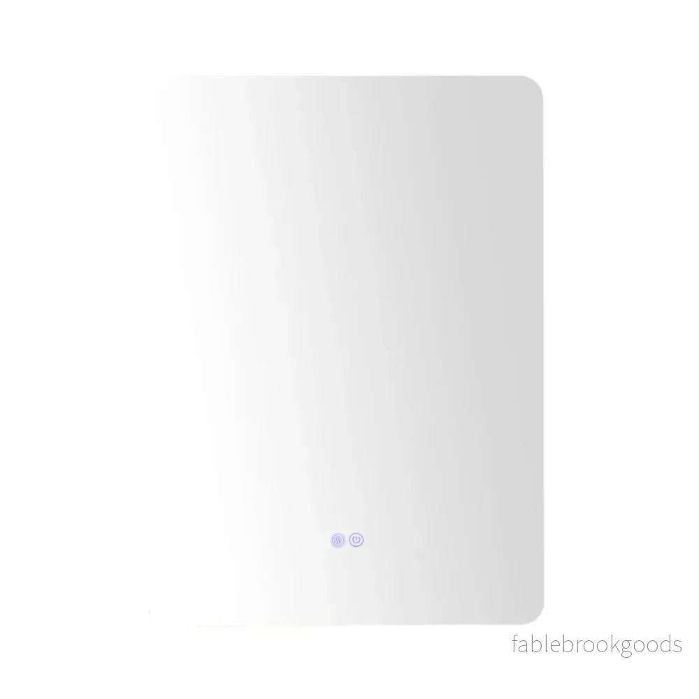 LED badrumsspegel – med belysning och pekknapp minnesfunktion väggspegel – 70 x 50 cm – Silver