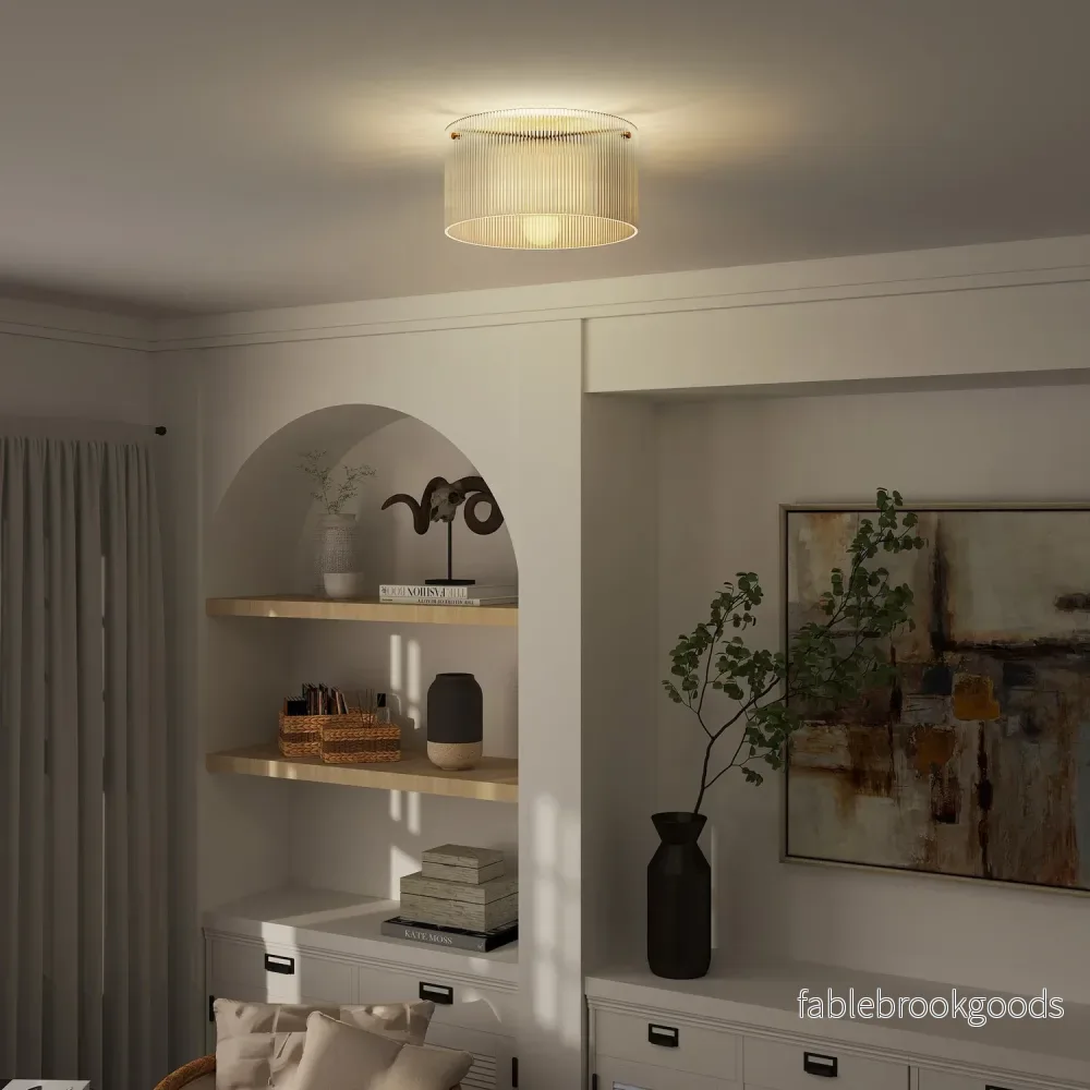 Taklampa med lampskärm i akryl, metall, halogen och LED-kompatibel - Bild 2
