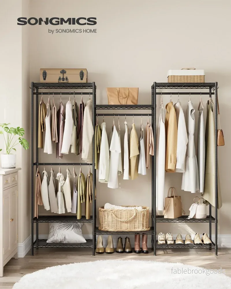 Garderob – öppen design – stål – bläcksvart - Bild 2