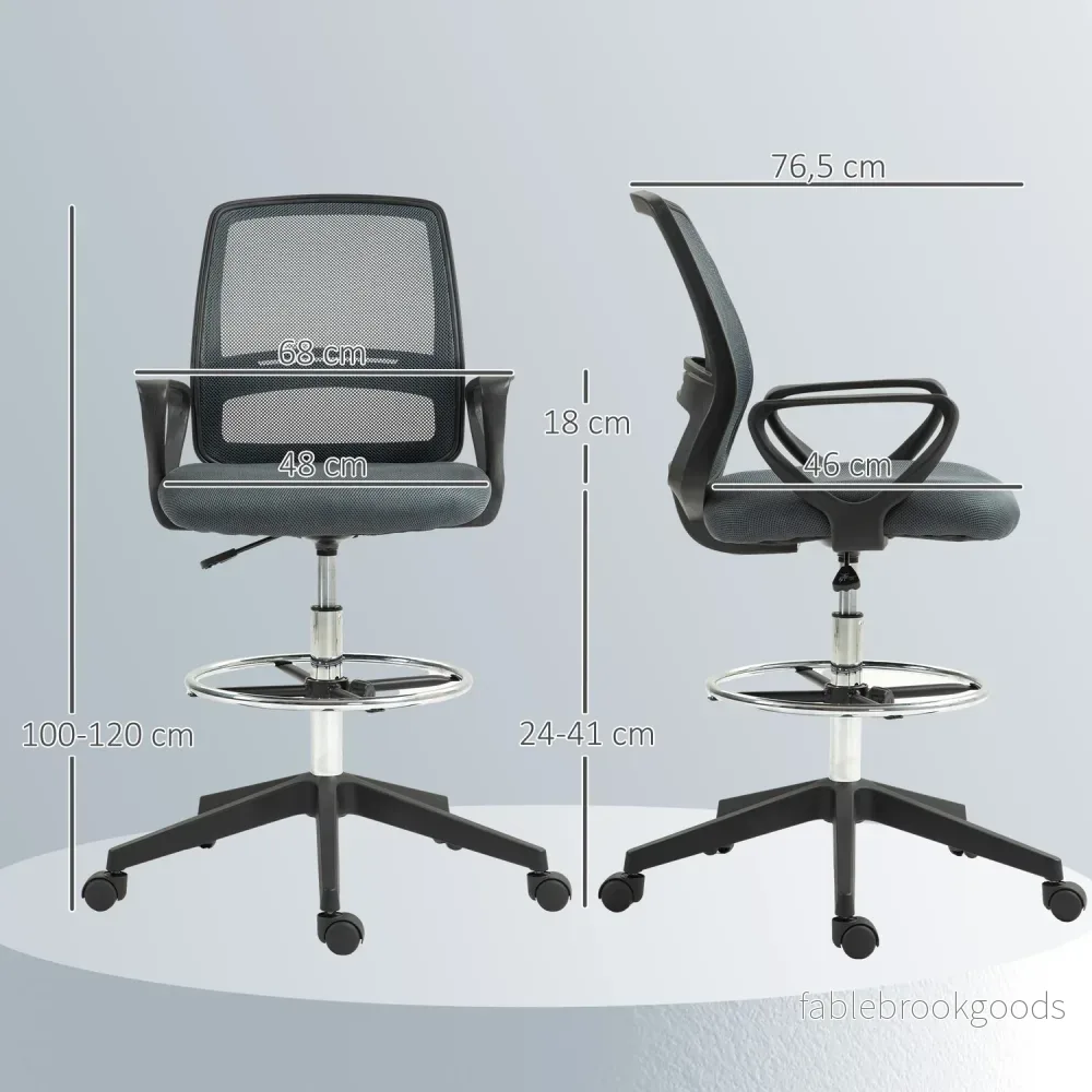 Ergonomisk kontorsstol med armstöd och justerbart fotstöd - Bild 3