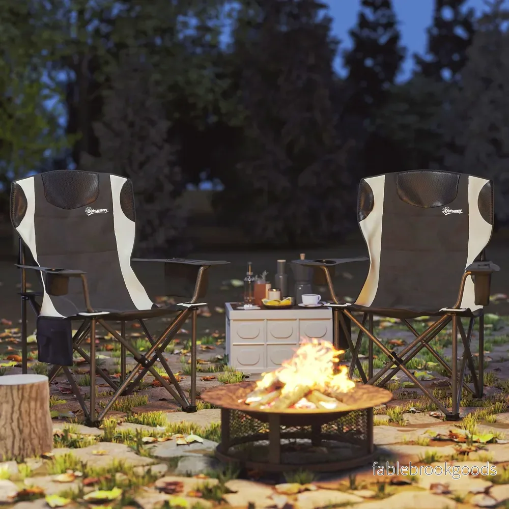 Fällbara campingstolar Set med armstöd & kylväska - Bild 2