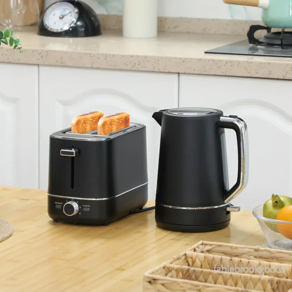 Set med vattenkokare och brödrost – 2200W, 1,7L, 6-nivåer Browning, svart - Bild 2