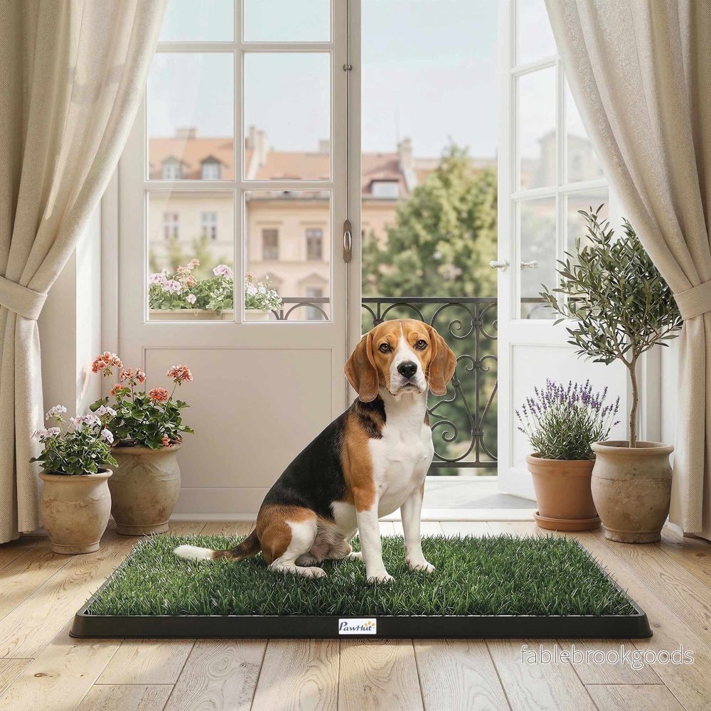 Hundtoalett med tvättbart konstgräs, 76 x 50,5 cm - Bild 2