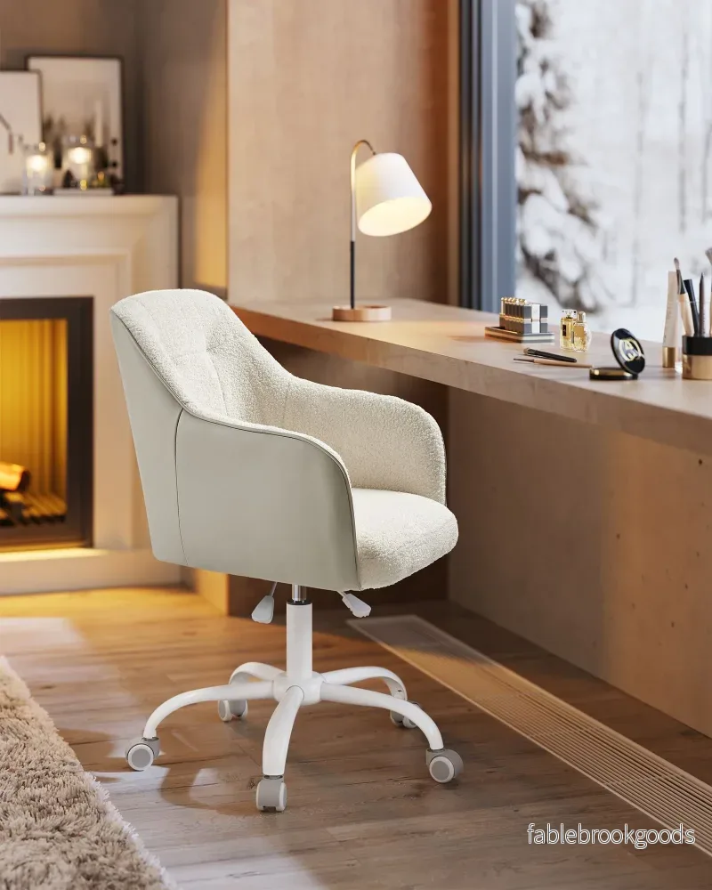 Kontorsstol – lastkapacitet 110 kg – sammet – cappuccino beige - Bild 3